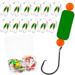 Vipfish Pompano Rig for Surf Fishing - 12 Pack Pompano Rigs Saltwater for Pompano Bait, Whiting Rigs - Pompano Floats,2/0 Fishing Hooks,Mono line and Crane Swivel Snaps
