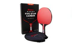 BOOMA Lightspeed Carbon Series Ping Pong Paddle | Premium Tennis Table Racket | 7-Ply Blade | Ergonomic Grip | Protective Case | ITTF Approved Rubber for Tournament Play | Spin and Control