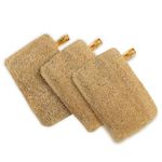 Ross Natural Sun-Dried Loofah | Organic Exfoliating Bath Sponge & Scrubber for Men & Women | Deep Cleansing Luffa for Shower, Skincare & Body Care | Eco-Friendly & Biodegradable (Pack of 3)