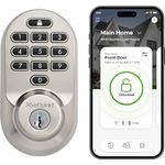 Kwikset Halo Wi-Fi Smart Lock, Keyless Entry Door Deadbolt, Geofence Auto-Unlock, Grade AAA Certified, No Hub Easy Install, Satin Nickel Lifetime Finish Warranty, Backlit Keypad