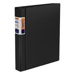 QuickFit Heavy-Duty Commercial Binder, 3-Ring D-Ring Binder, Black, 1 Inch