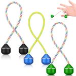 Simgoing 3 Pcs Begleri Fidget Beads Greek Worry Fidget Beads Aluminum Alloy Spin Bump EDC Relieve Anxiety Toy Gift for Men Women Teens Skill Players, Green, Blue and Black