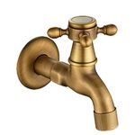 KUNGYO Vintage Cold Water Tap with Single Cross Handle G1/2 Interface - Wall Mounted Sink Tap for Bathroom Lavatory Garden(Bronze)