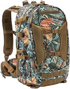 BASSDASH Hunting Backpack with Bow/Rifle Holder Removable Waist Belt Rain Cover Camo Hunting Pack 44L