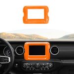 RT-TCZ GPS Navigation Panel Frame Trim Cover Decoration 7 inch Car Accessories Carbon Fiber ABS for Jeep Wrangler JL Gladiator JT 2018 2019 2020 2021 Rubicon Orange