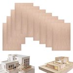 10 Pack Basswood Sheets 1/16 ×8×12 Inch, Thin Unfinished Plywood Wood Sheets for Craft DIY Project