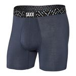 Saxx Men's Underwear – Vibe Super Soft Boxer Briefs with Built-in Pouch Support – Underwear for Men, India Ink/Amaze-zing WB,Small