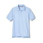 French Toast Boys' Short Sleeve Pique Polo Uniform Shirt (Standard & Husky), Light Blue, 8