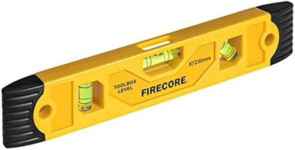 Firecore Magnetic Torpedo Level Tool, 9-Inch Shockproof Toolbox Level with 3 Bubble Spirit Level 45 90 180 Degree