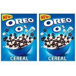 2 x Oreo O's Cereal Cereal with Cocoa and Vanilla Flavour | Enriched with Vitamins & Iron, 350 g Breakfast Cereal | Snack Anytime | Share Pack |Delicious Crunchy Cocoa Hoops | Sold by EPL