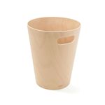 Umbra Woodrow, 2 Gallon Modern Wooden Trash Can Wastebasket Or Recycling Bin for Home or Office, Natural