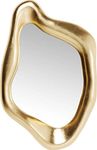 Kare Design Mirror Hologram, Gold, Glass, Organic Shape, Elegant Style, Hanging Mirror, 68x117cm, Room Decor, Wall Decor for Living Room, Bedroom, Hallway