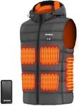 ORRNIKKO Heated Vest for Men - 7.4V 16000mAh Battery Pack and Detachable Heated Hood, Mens Heated Vest