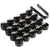 AUTOUTLET 20 Pcs Black Wheel Nut Caps Bolt Covers 17 mm Universal including 16 Standard Ones 4 Locking Ones Removal Tool