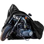 New Generation Motorcycle Cover ! XYZCTEM All Weather Black XXXL Large-Heavy Duty Waterproof Outdoor Protects Fits up to 118 inch for Harley Davidson, Honda, Suzuki,Yamaha and More