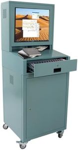 Yeeoy Industrial Mobile Security LCD Computer Cabinet Enclosure, Heavy Duty Movable CNC Computer Tool Cabinet Suitable for Machine Tool Computer Desk for Workshop Garage