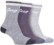 JEEP - 3 Pack Ladies Soft Terry Cushioned with Arch Support Hiking Boot Socks (4-8, Slate/Rose/Cream)