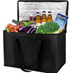 musbus XL-Large Insulated Grocery Shopping Bags, Black, Reusable Bag,Thermal Zipper,