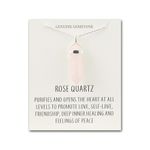 Philip Jones Rose Quartz Gemstone Necklace with Quote Card