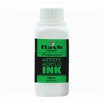 Flash Acrylic Ink,Set of 16 Colors/Bottle (20 ml/0.7 US fl oz) with Rich Pigments, Vibrant, Non Toxic Paints for The Artist, Hobby Painters (Set of 1 Color-100ml, Parrot Green)