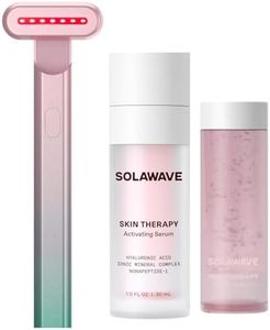 Solawave Red Light Therapy Starter Kit | Face Wand LED Device, Activating Serum, & Refill | Anti-Aging Tool for Depuffing, Under Eye Dark Circles, Reduces Appearance of Fine Lines, Lifts & Tones Neck