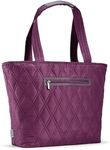 Fit & Fresh Metro 2-in-1 Quilted Tote, Multipurpose Travel and Work Bag with Insulated Cooler Compartment for Women, Laptop-Friendly, Thermal Insulated, Perfect for Office, Nurse, Teacher