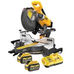 DeWALT Cordless Panel Saw DCS781X2 Mitre Saw with 305 mm Disc Diameter, High Cutting Capacity, 54 V