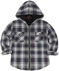 ZENTHACE Boys Sherpa Fleece Lined Flannel Jacket,Fall Winter Warm Coat