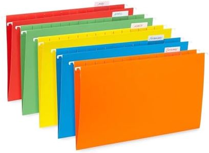 Blue Summit Supplies Hanging File Folders, 25 Reinforced Hang Folders, Designed for Home and Office Color Coded File Organization, Legal Size, Assorted Colors, 25 Pack