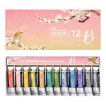 Holbein Irodori Artist Gouache - Spring, Set of 12, 15 ml, Tubes