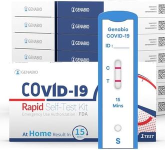 Genabio COVID-19 Rapid Self-Test Kit (15 Minute Results), OTC at Home Self Test, Non-Invasive Short Nasal Swab, FDA/EUA Authorized, HSA/FSA Eligible (1 Pack, 14 Tests)