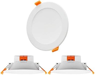 ENUOTEK Dimmable 12W LED Large Downlights Kitchen Bathroom Ceiling Recessed Lamps 1100Lm CCT Selectable 3000K 4000K 5000K 230V Cut Out Diameter 110-135MM IP44 Dampproof 3 Lamps