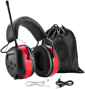 ZOHAN 033 Upgraded Bluetooth AM/FM Radio Headphones with 2000mAh Rechargeable Battery, 31dB SNR Noise Reduction Safety Earmuffs for Mowing and Landscaping