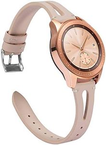 TOYOUTHS Compatible with Samsung Galaxy Watch 7/FE/6/5/4/Active 2 40mm 44mm Band, 20mm Leather Strap for Galaxy Watch 6 Classic 43mm 47mm/Watch 5 Pro 45mm/Watch 4 Classic/Watch 3 41mm Bands, Beige