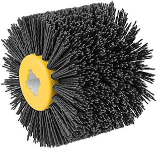 Shineboc Abrasive Nylon Wire Drawing Wheel Drum Brushes, 180 Grit 120x100mm Wheel Drum Burnishing Tool Polishing Brush Wooden Wheels for Wood Furniture Working Surface Conditioning Tool
