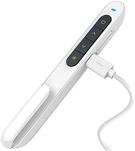 NORWII N76 Présentateur sans Fil Rechargeable, Pointeur Laser pour présentateur à Distance de présentation Rechargeable avec hyperlien et contrôle du Volume (Blanc)