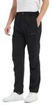 Acme Projects Men's Lightweight Water Resistant Stretchable Pants for Hiking Golfing (Medium) Black