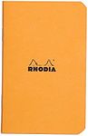 RHODIA 119158C - Orange Piqué Notebook - 7.5 x 12 cm - Small Squares - 48 pages - White Clairefontaine Paper 80 g/m - Soft, resistant and waterproof coated card cover - Classic