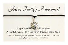 Lucor You Are Turtley Awesome | Turtle Wish String Bracelet | Inspirational Gifts | End of Year Gift | Pass Exam Gifts | Graduation Gift(Black)