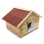 WilTec Small, full isulated wooden cathouse for outdoor use