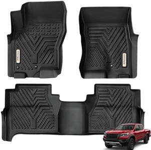 YITAMOTOR Floor Mats Compatible with 2008-2021 Nissan Frontier Crew Cab, Custom Fit Floor Liners, 1st & 2nd Row All-Weather Protection, Black