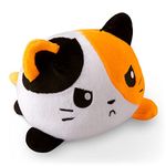 TeeTurtle | The Original Reversible Cat Plushie | Patented Design | Calico | Show Your Mood Without Saying a Word!