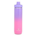 Briiton Swag 750ml Two Tone Purple Stainless Steel Water Bottle | Copper Coated Vacuum Insulation | Powder Coated | Secure Grip | Leakproof Flask | Hot & Cold Thermos | Aqua Hydro