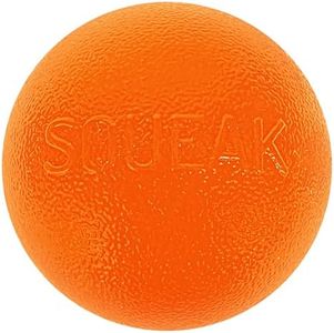 Planet Dog Orbee-Tuff Squeak, Nearly Indestructible Dog Ball Fetch-Chew Toy for Aggressive Chewers, Made in The USA, Medium 3-Inch, Orange