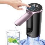 COSTAR Automatic Water Dispenser Kingfisher 5 Pro For 20 Litre Bottle,Portable Wireless Water Pump With Led Digital Display,Smart Touch,Rechargeable Battery&Foldable Water Bottle Pump(1200Mah), Pink