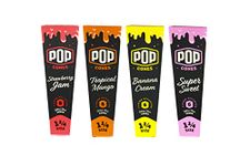 Pop Cones- Cones with a Flavor Burst Pop ( Wraps, Papers, Cones) (All 4 Flavors, 1 1/4), Red, Yellow, Blue, Orange