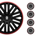 Sparco Wheel Covers Bergamo - 14-inch - Black/Red - Set of 4 pieces