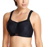 panache Women's Full Cup Plain Sports Bra, Black, Size: 36F