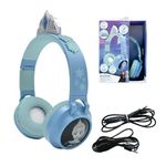 LEXIBOOK, The Snow Queen, Wireless and wired 2-in-1 headset with tiara, sound limited to 85 dB, light effects, foldable, adjustable, rechargeable, HPBT015FZ