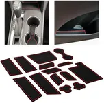 CupHolderHero fits Chevy Equinox Accessories 2018-2024 Premium Custom Interior Non-Slip Anti Dust Cup Holder Inserts, Center Console Liner Mats, Door Pocket Liners 14pc Set (Red Trim)